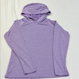 Purple Hooded Long Sleeve Top